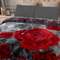 thumbnail image 1 of JML Couverture en Molleton Peluche Doux pour Lit Très Grand 83"x91 Pouces 5.7lb, Couverture Raschel 2 Plis Gris Rose Rouge, 1 of 6