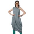 thumbnail image 2 of Moomaya Robe Kurti à une Épaule Imprimée pour Femme, Sans Manches, à Col Bénitier, Style Bohème, Tenue de Soirée de Designer, 2 of 7