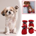 thumbnail image 1 of Winter Dog Shoes Fleece Warm Dog Boots With Reflective Tape 1 Claw Cover Pet Shoes With Drawstring, 1 of 6