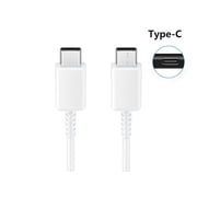 Câble de chargement rapide Samsung USB-C vers Type-C (3,3 pi / 1 m) pour Galaxy S10 S20 Note 9 10, Google Pixel, LG G7 G8, Moto G6 G7, Blanc