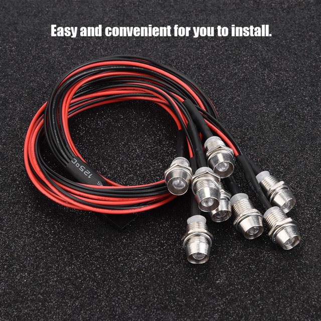 Keenso 8PCS 5mm Phares et Feux Arrière LED Feux RC Modèle Voiture de Dérive Accessoire