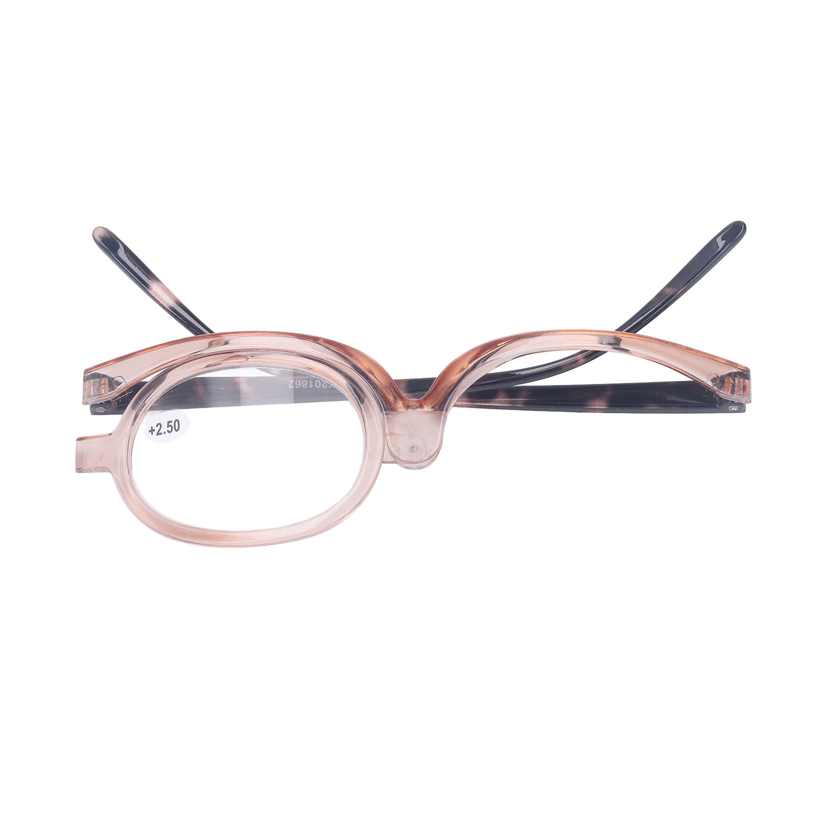 Orange Single Lens Eye Makeup Glasses, Cosmetic Women Reading Glasses For Reading And Make Up, 180 Degree Rotation Makeup Reading Glasses With Organizer