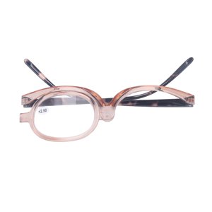Orange Single Lens Eye Makeup Glasses, Cosmetic Women Reading Glasses For Reading And Make Up, 180 Degree Rotation Makeup Reading Glasses With Organizer