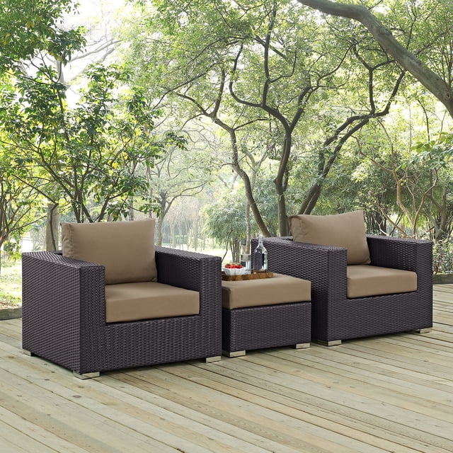 Modway Canapé de Mobilier de Patio Extérieur Convene, Espresso