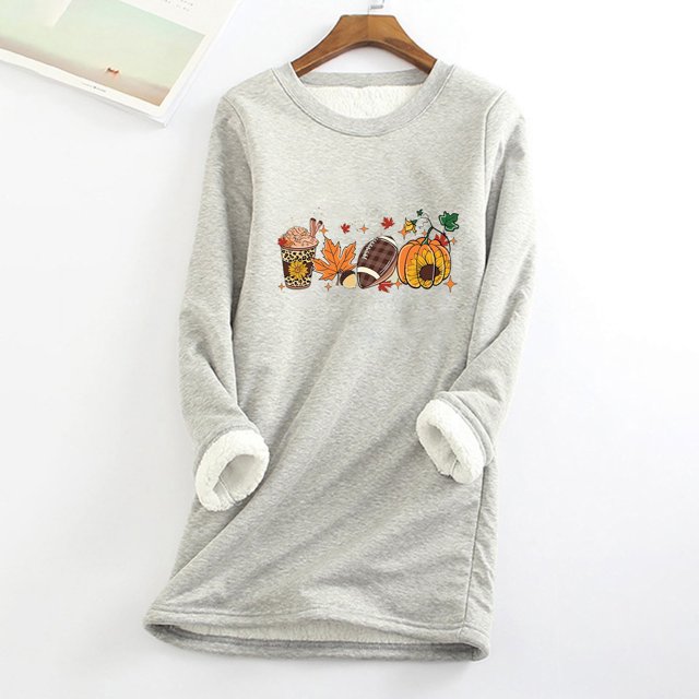 Hauts d'Automne pour Femmes, Col Rond avec Poche, Épais, en Peluche, Manches Longues, Blouse pour Femmes en Liquidation