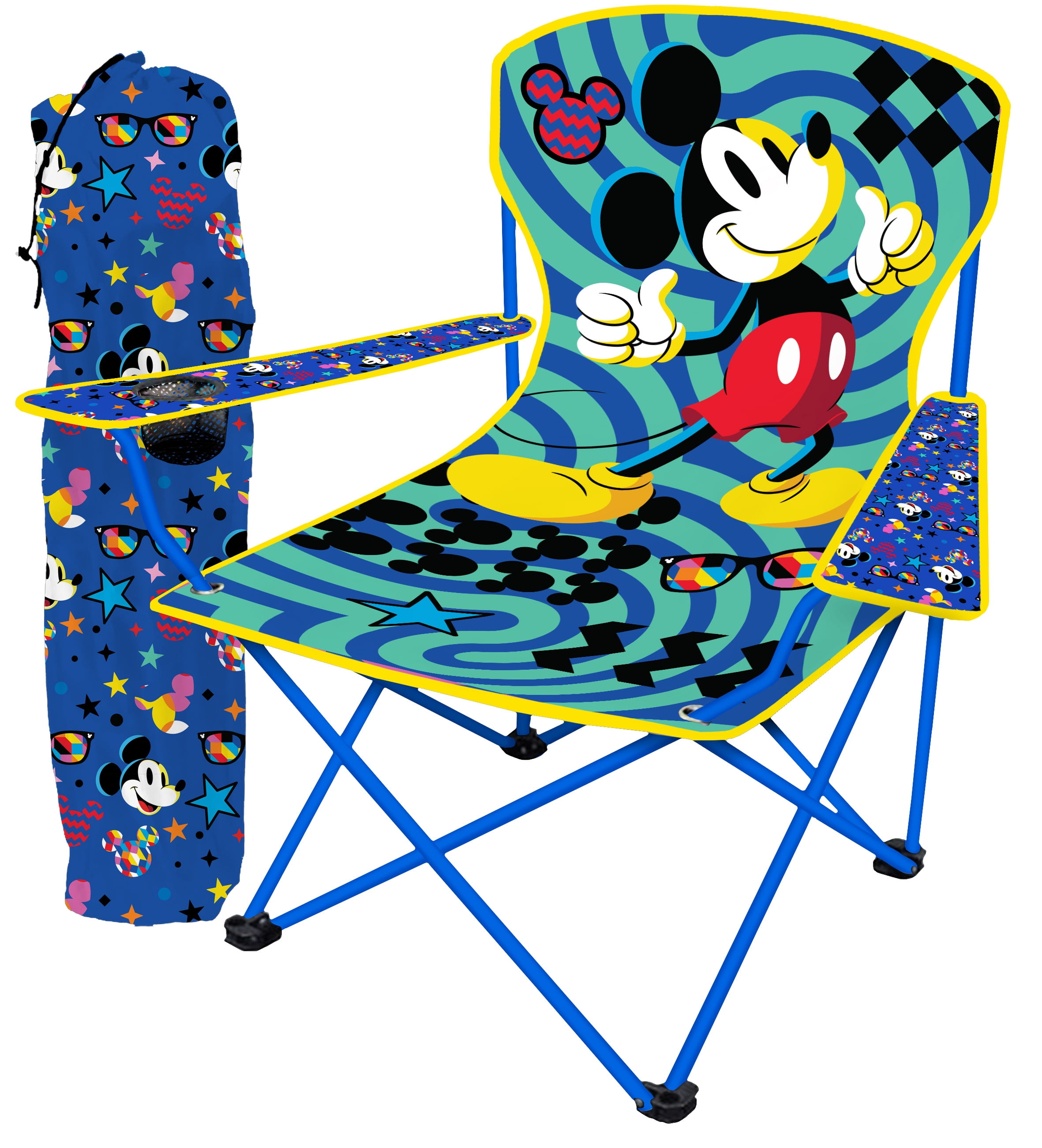 Danawares Chaise de camping Mickey Mouse pour jeunes avec porte-gobelet - Polyester