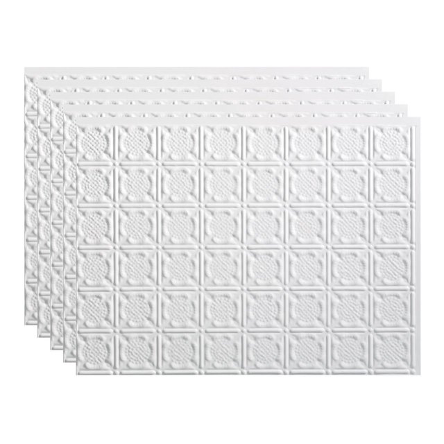 Fasade 18in x 24in Matte White Backsplash Panel 5 Pack