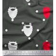 thumbnail image 1 of Soimoi Poly Georgette Fabric Dot & Santa Moustache Christmas Print Fabric by Yard 52 Inch Wide, 1 of 3