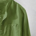 thumbnail image 4 of Shirts for Men Button Down Spring Summer Solid Color Lapel Large Size Holiday Short Sleeved Green Mens Fall Clothes size XXL, 4 of 6