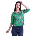 thumbnail image 1 of Moomaya Printed Keyhole Neck Ring Top Casual 3/4th Sleeve Tees Tank Tunic Top, 1 of 5
