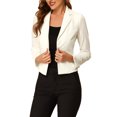 thumbnail image 1 of INSPIRE CHIC Blazer en Velours pour Femme, Col à Revers, Manches Longues, Boutonné, Veste de Tailleur pour le Travail, TG Ivoire Blanc, 1 of 8