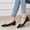 Noir, variante sur Wensltd Chaussures Habillées à Talon Bas pour Femmes, Mode, Couleur Unie, Bout Pointu, Bout Fermé, Chaussures de Travail Patriotiques