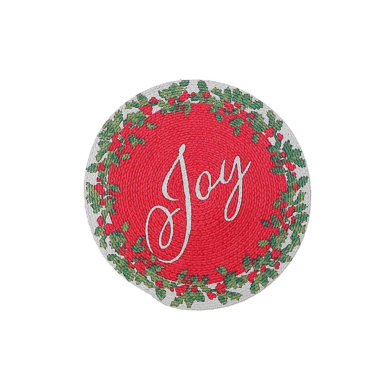 Joy Placemat Placemat Placemat De Noël Imprimé De Noël - Ensemble De 12