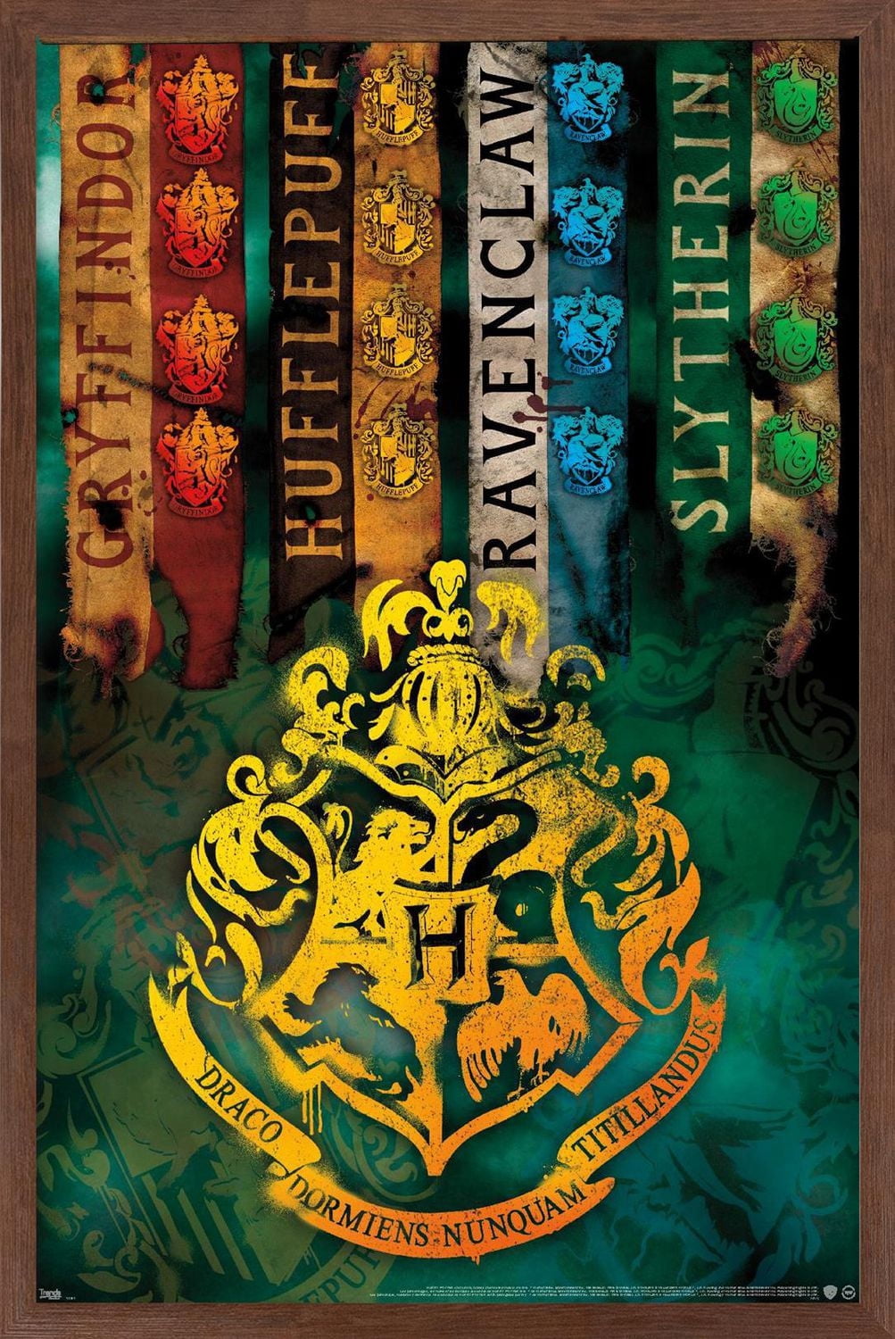 The Wizarding World: Harry Potter - House Crests Wall Poster