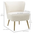 thumbnail image 3 of HOMCOM Accent Chair Side Chair for Living Room with Legs White, 3 of 10