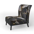 thumbnail image 3 of Designart « Ebony Geode Abstraction I » Fauteuil d'Appoint Rembourré en Marbre Noir - Fauteuil Moderne pour Salon, 3 of 7