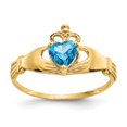 thumbnail image 1 of 14K Yellow Gold CZ December Birthstone Claddagh Heart Ring, 1 of 2