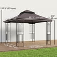 thumbnail image 3 of Outsunny Pavillon de Terrasse à Toit Souple 10 Pieds X 10 Pieds avec Auvent, Café, 3 of 9