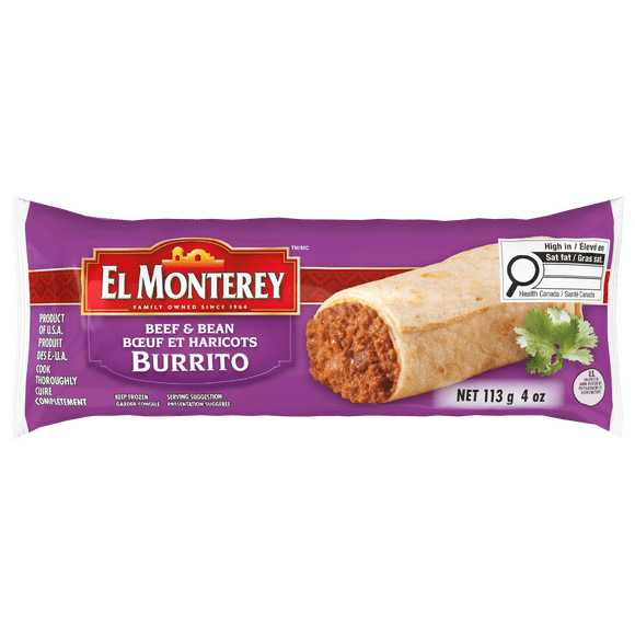 El Monterey Burritos Boeuf et Haricots 113g Burritos Boeuf et Haricots
