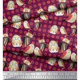 thumbnail image 3 of Soimoi Rayon Fabric Floral & Owl Cartoon Print Fabric by Yard 42 Inch Wide, 3 of 3