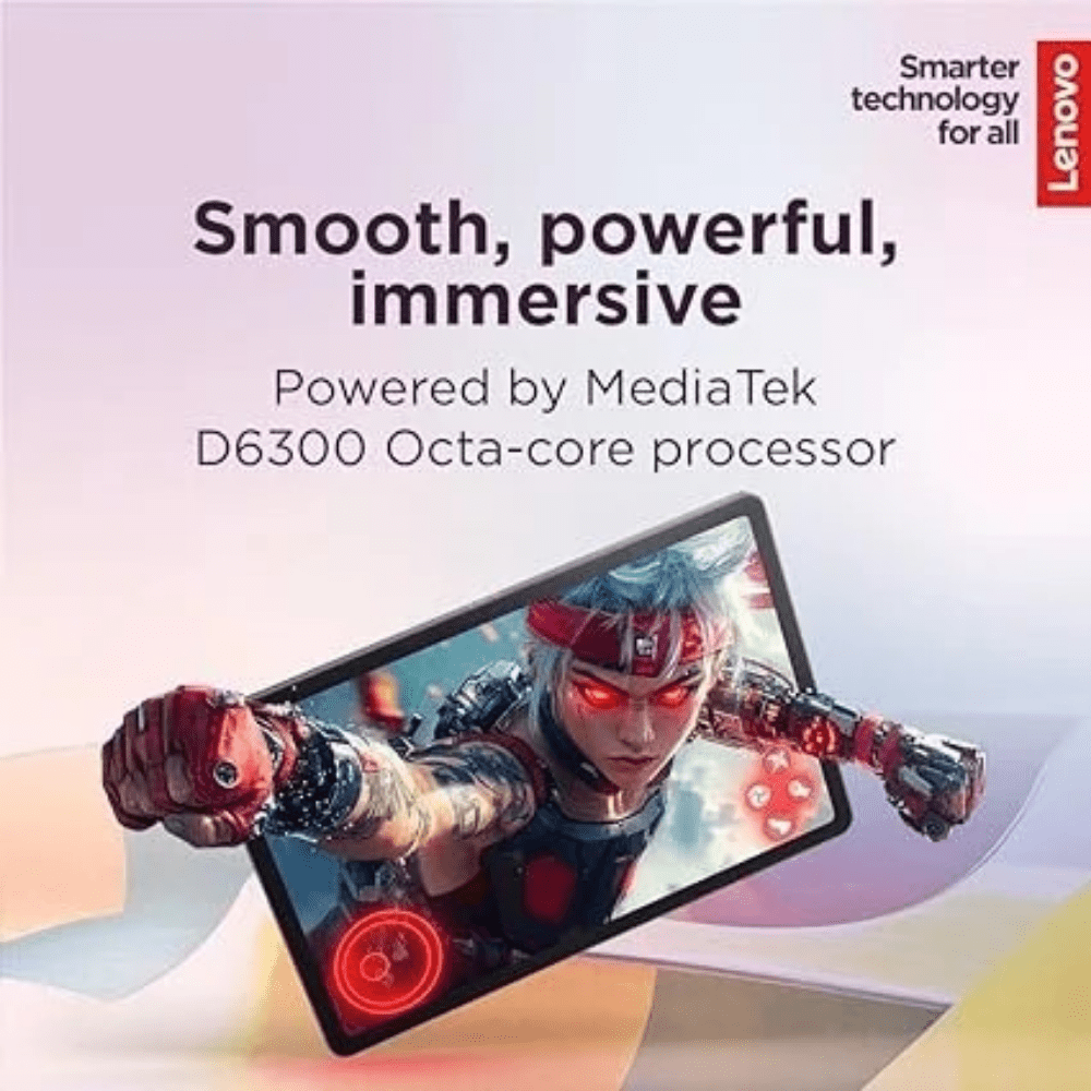 Tablette Android Lenovo Idea Tab 11 po, MTK Dimensity 6300, 128 Go SSD, 4 Go de RAM, avec étui folio et stylet – Gris Luna