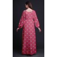 thumbnail image 3 of Bimba Robe Maxi à Manches Longues pour Femmes en Georgette Mousse Imprimée de Feuilles et d'Anémones à Taille Élastique - Xxx-Grand, 3 of 5