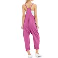 thumbnail image 3 of TrendOFT Jumpsuits For Women Casual Summer Solid Loose Pocket Spaghetti Strap Wide Leg Womens Overalls Rompers Purple S, 3 of 5