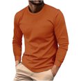thumbnail image 1 of FAIWAD Mens Long Sleeve Tops Round Neck Basic Pullover Tops Classic Solid Color Lightweight Blouse Tops, 1 of 6