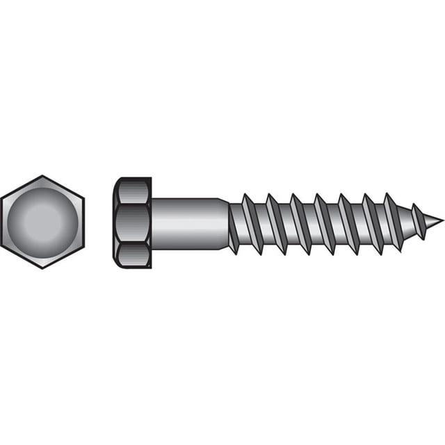 Hex Head Lag Bolt, Zinc, 1/2 x 6 In., 25-Ct. - 230143