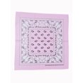 thumbnail image 1 of Cowboy Cotton Bandana Scarf Paisley Solid, Paisley Pink, 1 of 1