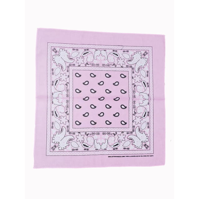 Cowboy Cotton Bandana Scarf Paisley Solid, Paisley Pink