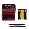 thumbnail image 3 of Accordian, Button Accordian Stainless Steel 22 Key 8 Bass Accordion Accordion Reed Instrument  For Professionals For Beginner Red,Dark Blue, 3 of 8