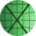 thumbnail image 1 of Ahgly Company Tapis d'Intérieur Ronds Transitionnels Verts Lavables à la Machine, 4 Pieds Rond, 1 of 7