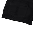 thumbnail image 3 of Baby Girls Casual Denim Shorts Solid Color High Waist Button Ripped Jeans with Side Pockets Purple 2-3 Years, 3 of 5