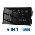 thumbnail image 2 of Tuya WiF Smart Socket USB Type-C Wall Outlet 4-in-1 Universal Electrical Power Plug Power Monitor Touch Switch Black,1 * Socket,Black, 2 of 6