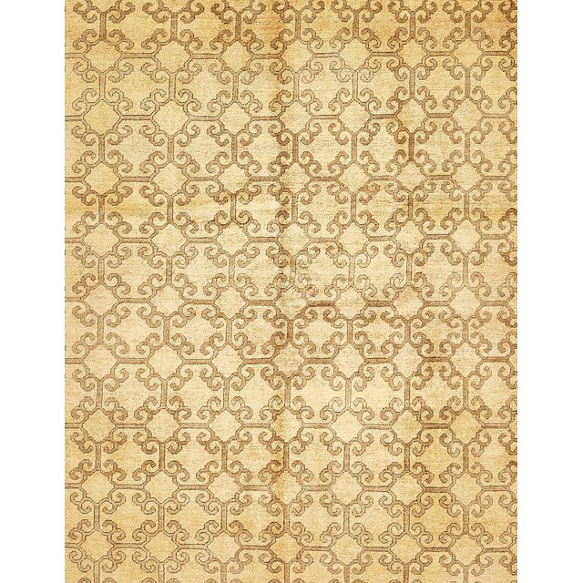 Ahgly Company Indoor Rectangle Abstract Yellow Abstract Area Rugs, 5' x 7'