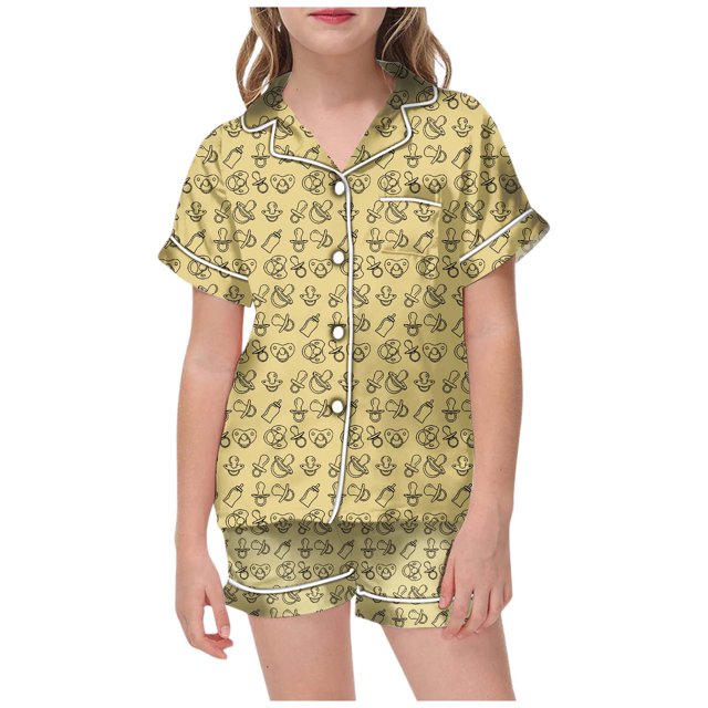 Luvoko Tween Kid DIY Hand Painted Homewear Set Colouring Pajama Sets For And Girl Can Play With And