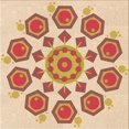 thumbnail image 1 of Ahgly Tapis d'Intérieur Lavable en Machine Carré Transitionnel Kaki Or, 5 Pieds Carré, 1 of 7