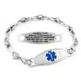 thumbnail image 1 of MedicEngraved Stainless Steel Custom Medical Alert Bracelet - 6mm Infinity Link, 1 of 7