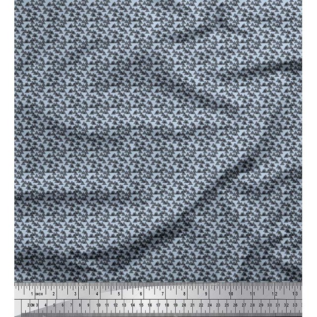 Soimoi Viscose Chiffon Fabric Triangle Shirting Printed Fabric 1 Yard 42 Inch Wide