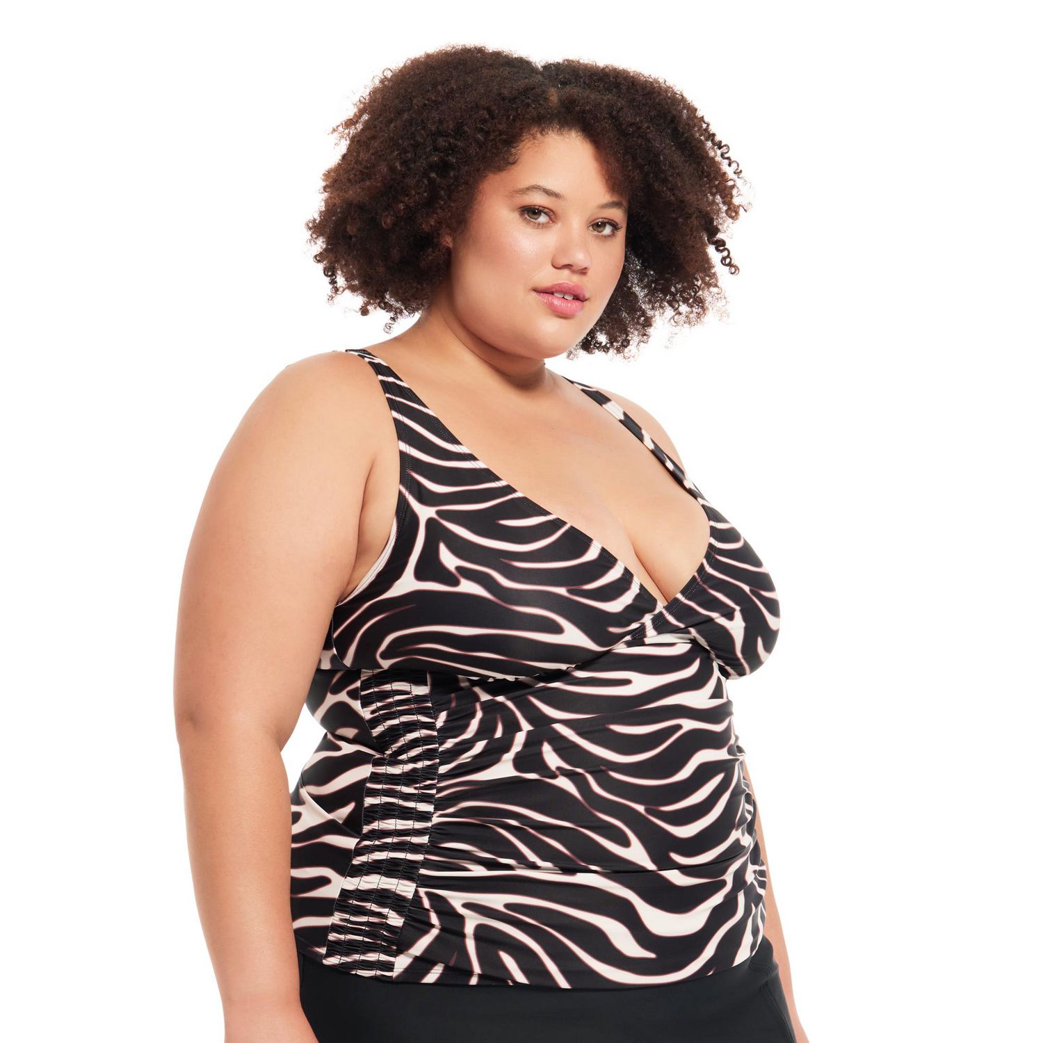 Krista Plus tankini D-Cup Haut de maillot bain à encolure en V pour femme