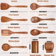 thumbnail image 3 of Tableware 2 9 Piece Natural Teak Wooden Kitchen Utensil Set With Spoon Rest Comfort Grip Cooking Spoons And Utensils Holder, 3 of 8