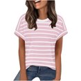 thumbnail image 2 of LVHAOGJOB Short Sleeve Tees for Women Shirts with Pockets V Neck Solid Color Summer Ladies Tops Tunic, 2 of 7