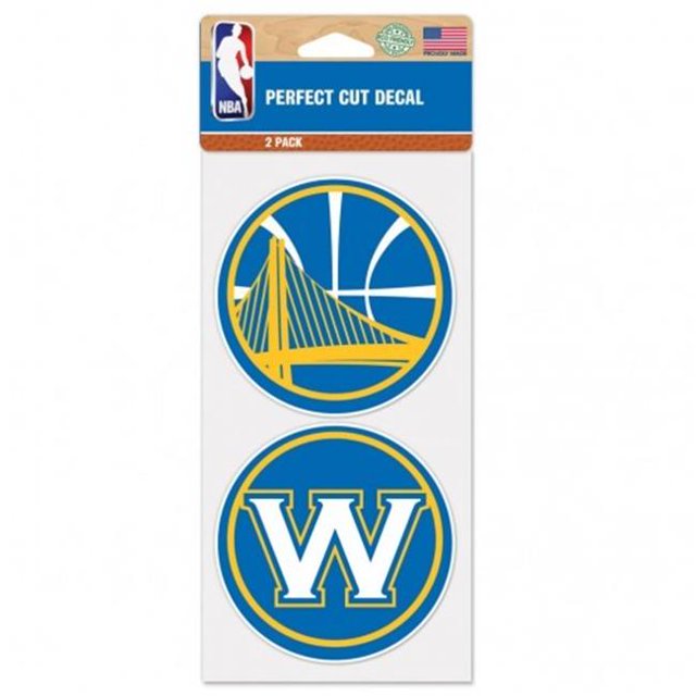 Golden State Warriors Décalcomanie 4x4 Découpe Ensemble de 2