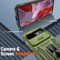 thumbnail image 4 of KOMI for Google Pixel 9A Case with [2 Pack] HD Screen Protector + Slide Camera Cover, 360° Rotation Ring Kickstand [Military Grade] Shockproof Protective Phone Cover for Pixel 9A Olive Green, 4 of 5