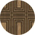 thumbnail image 1 of Ahgly Company Tapis Rond Lavable en Machine Intérieur Transitionnel Marron Clair, 3 Pieds Rond, 1 of 7