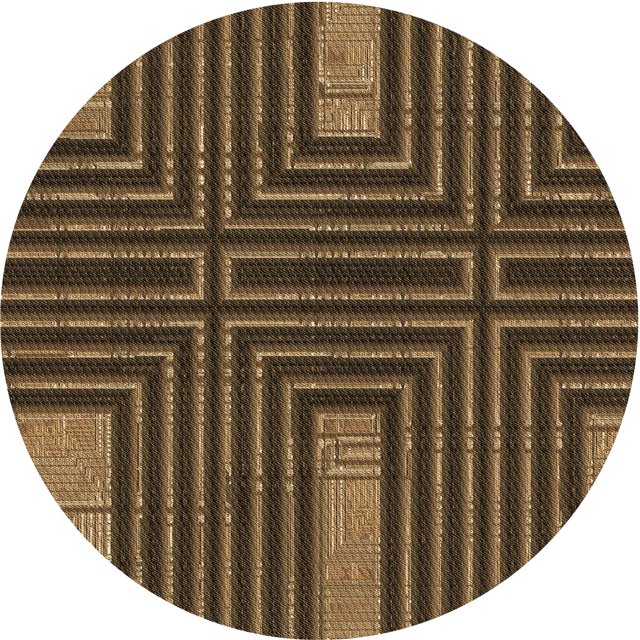 Ahgly Company Tapis Rond Lavable en Machine Intérieur Transitionnel Marron Clair, 3 Pieds Rond