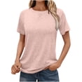 thumbnail image 1 of Timegard Womens Tops Crew Neck Short Sleeve Solid Color Shirts Casual Comfy Tunic Tops Summer Basic Tee, 1 of 8