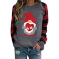thumbnail image 4 of xiaxaixu T-shirt Imprimé Femmes Noël, Pull-Over Patchwork à Manches Longues, 4 of 10