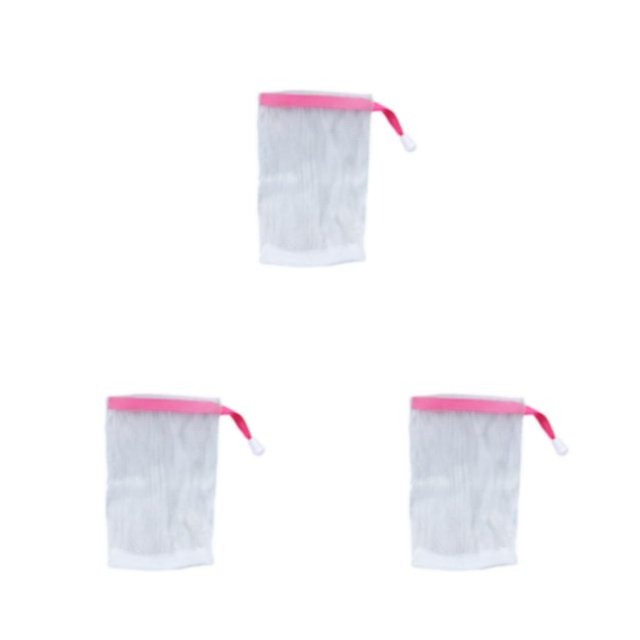 kurtrusly Gel Soap Bags Facial Bath Face Cleaning Tool Bubble Net Handmade Foaming Drawstring Bag Delicate Supplies Red 3Set